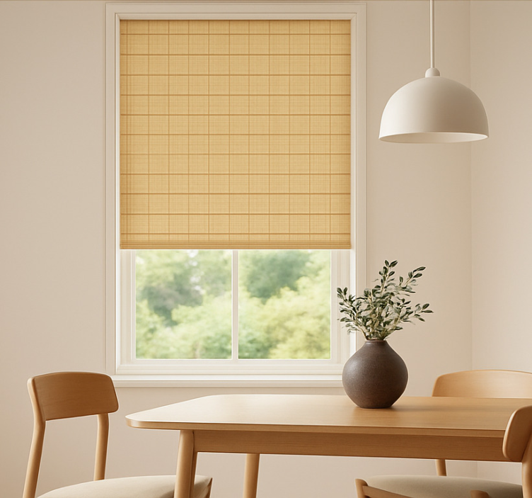 Rollo Fenster Esszimmer beige gewebter effekt - TenStickers