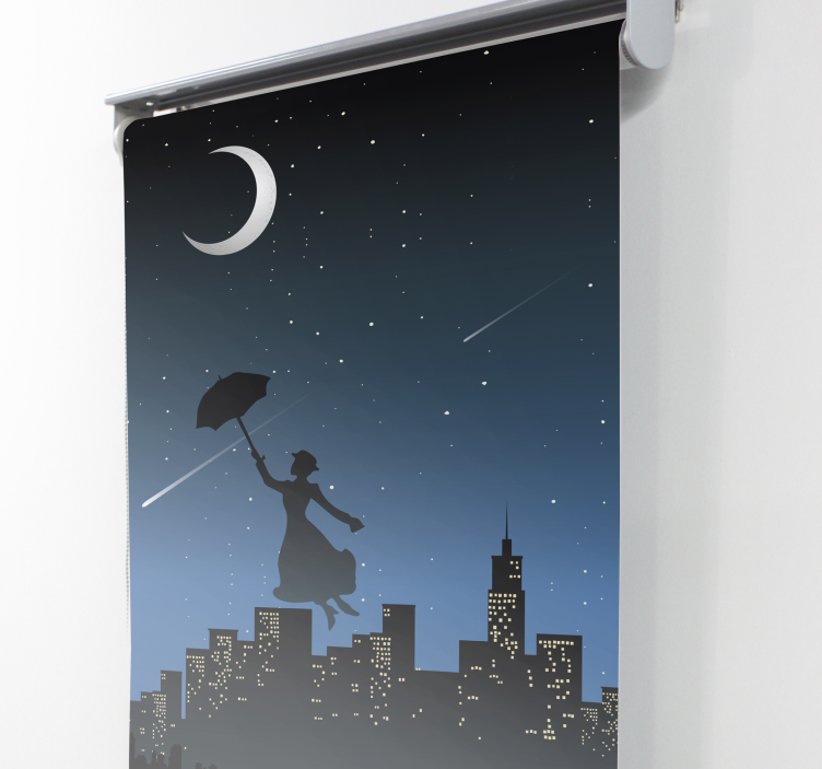 Rollo Fenster Filme silhouette regenschirmflug - TenStickers