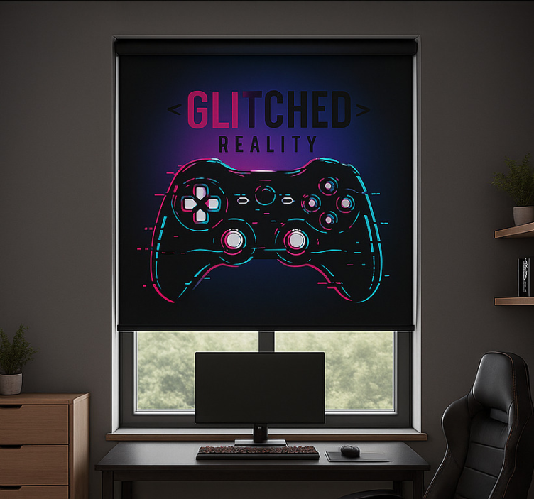 Rollo Fenster Gamer glitch-reality-controller - TenStickers
