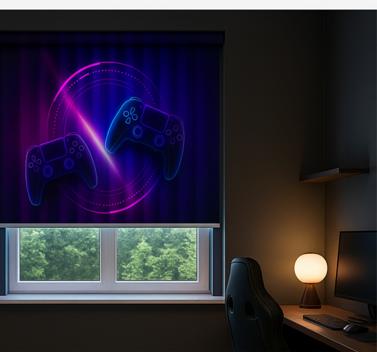 Gamer Rollo Fenster Neon Clash – Gamecontroller - TenStickers