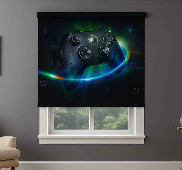 Rollo Fenster Gamer neon-futuristischer gaming-controller - TenStickers