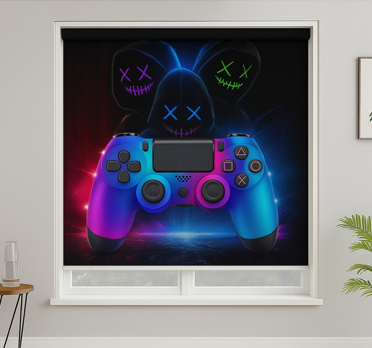 Rollo Fenster Gamer neon geheimnisvoller Spieler - TenStickers