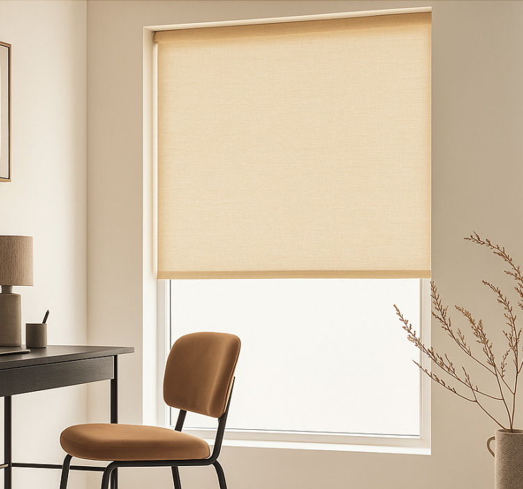 Rollo fenster home office einfache beige durchsicht - TenStickers