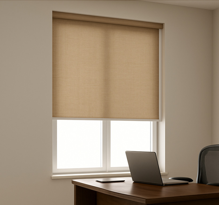 Rollo fenster home office in gemütlichem beige - TenStickers