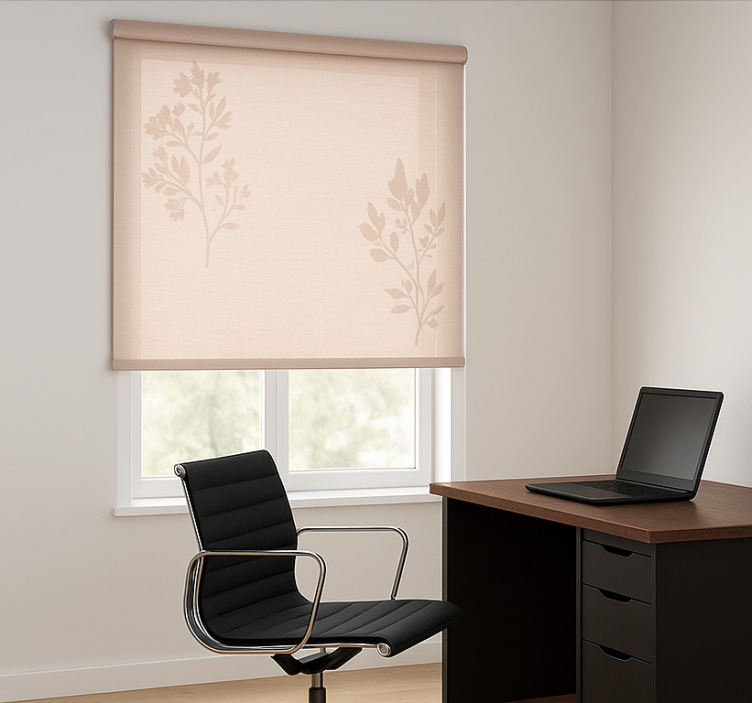 Rollo fenster home office in pink-beige durchsichtig - TenStickers