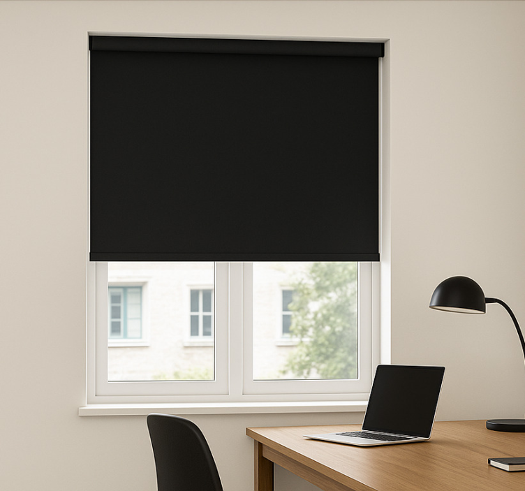 Rollo fenster home office in trendigem schwarz - TenStickers