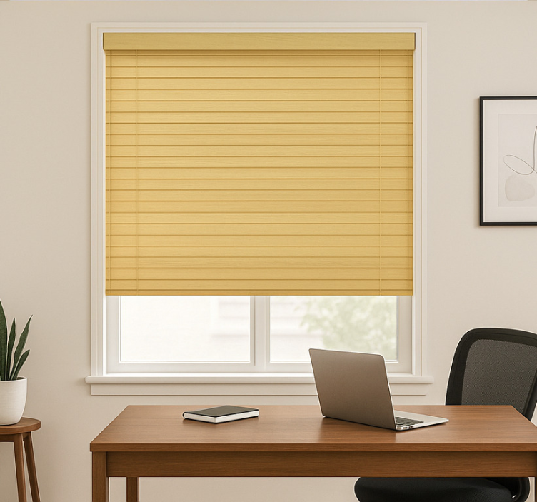 Rollo fenster home office mit holz-optik - TenStickers