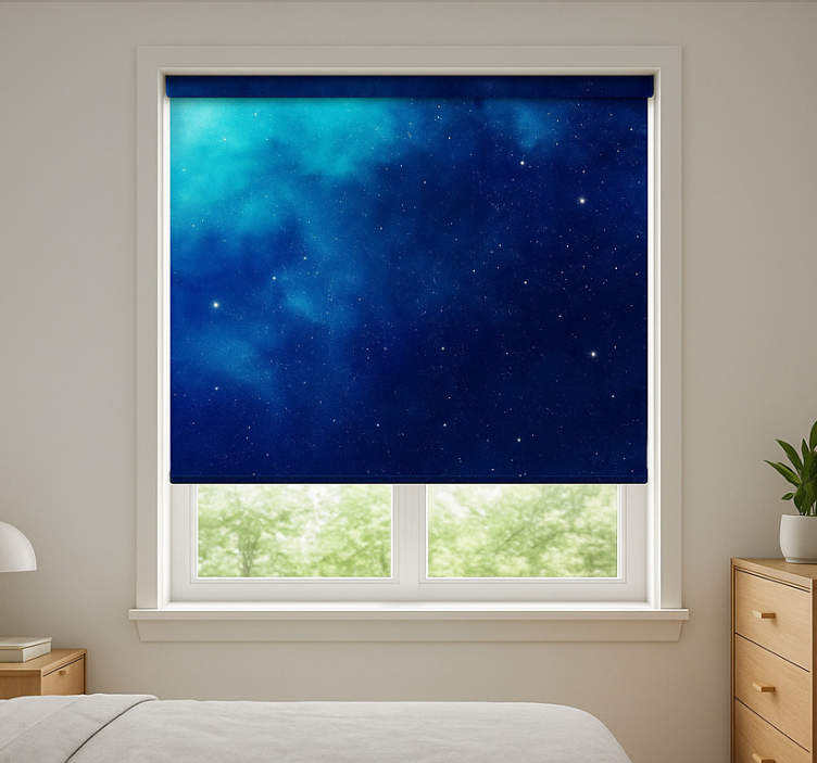 Rollo Fenster Jugendzimmer blauer galaxienstern - TenStickers
