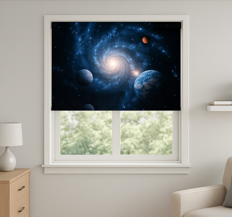 Rollo Fenster Jugendzimmer galaxie raum planet - TenStickers