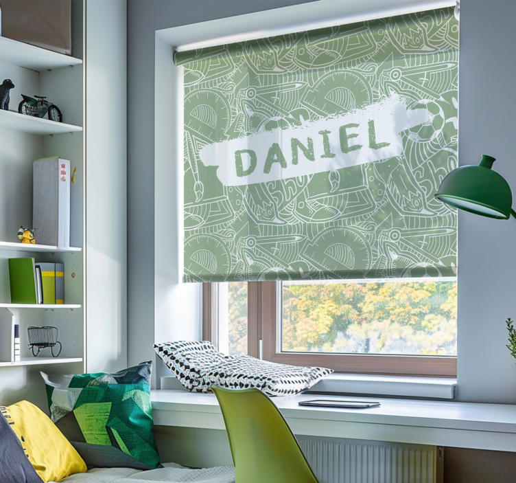 Rollo Fenster Jugendzimmer grüne Schulkreide - TenStickers