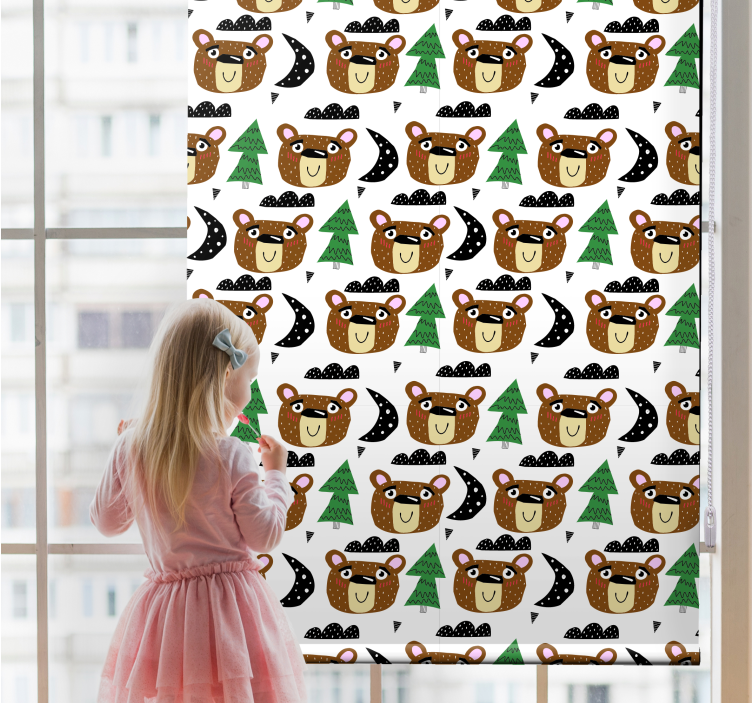 Rollo fenster kinderzimmer mit bärenmotiven - TenStickers