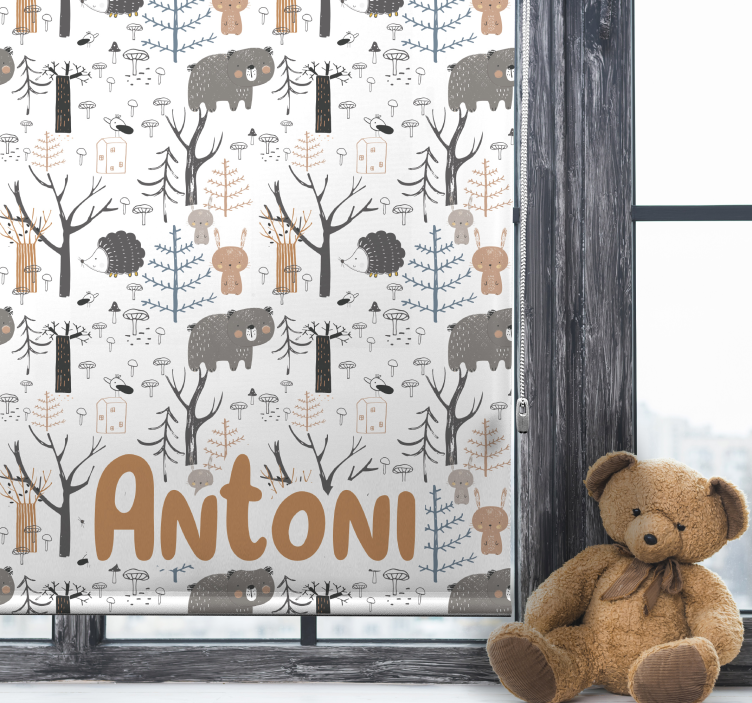 Rollo Fenster Kinderzimmer nordische tiere mit namen - TenStickers