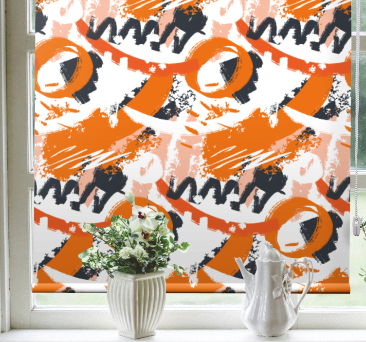 Rollo Fenster mit Muster abstraktes kreisförmiges motiv - TenStickers