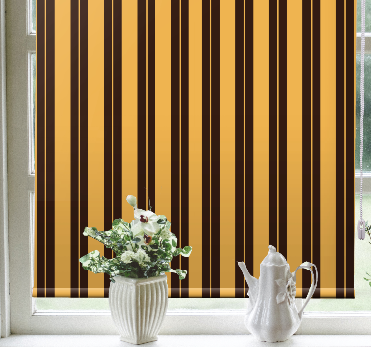 Rollo Fenster Elegant senfgelbe und schwarze streifen - TenStickers