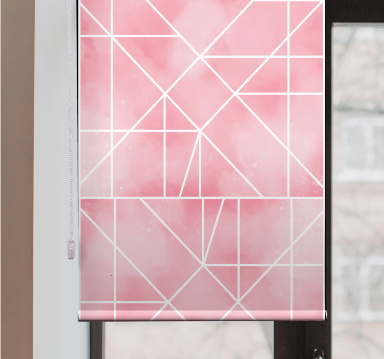Rollo Fenster mit Muster rosa geometrische formen - TenStickers