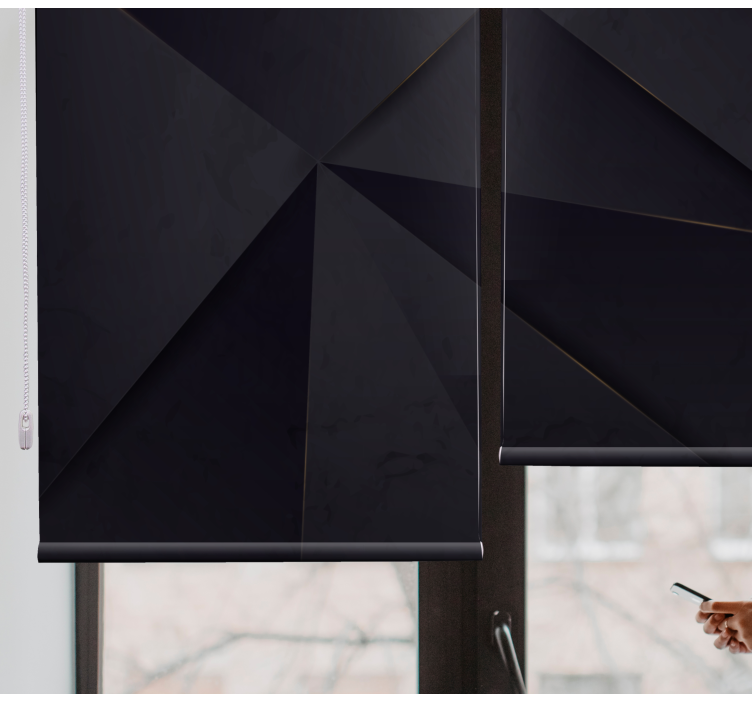 Rollo Fenster mit Muster geometrische schwarze motive - TenStickers