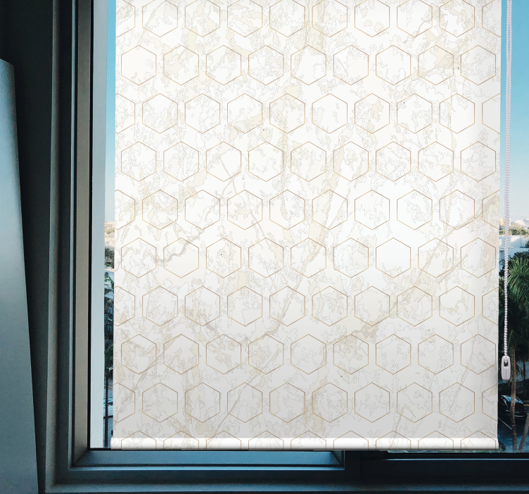 Rollo fenster mit muster geometrisches sechseckmuster - TenStickers