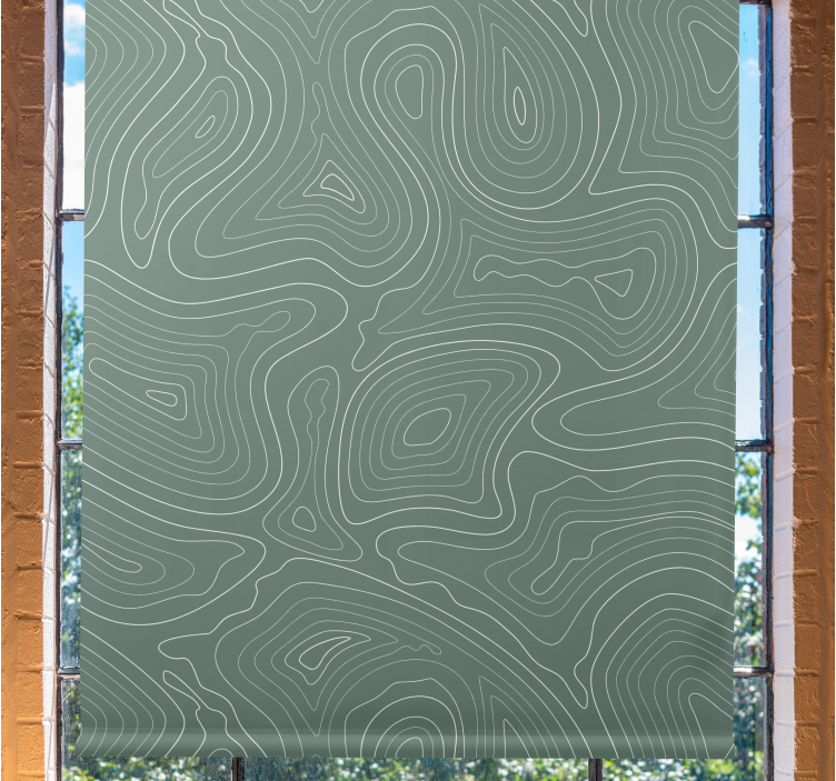 Rollo Fenster mit Muster linien der flüssigen topographie - TenStickers