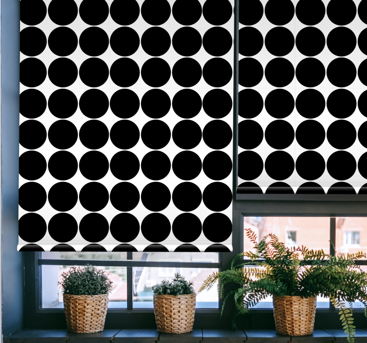 Fenster Rollo Modern monochromes kreismuster - TenStickers