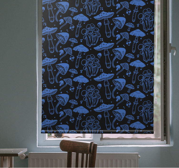 Rollo Fenster Originell blaues pilzmotiv - TenStickers