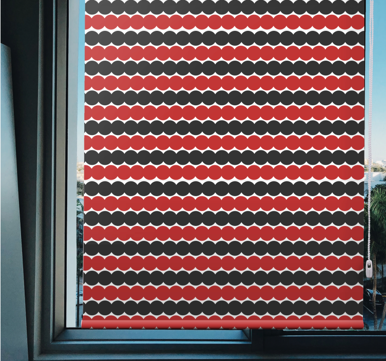 Rollo Fenster mit Muster rote und schwarze formen - TenStickers