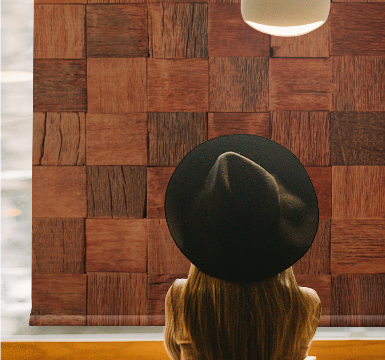 Rollo Fenster mit Muster kantholzplatten - TenStickers