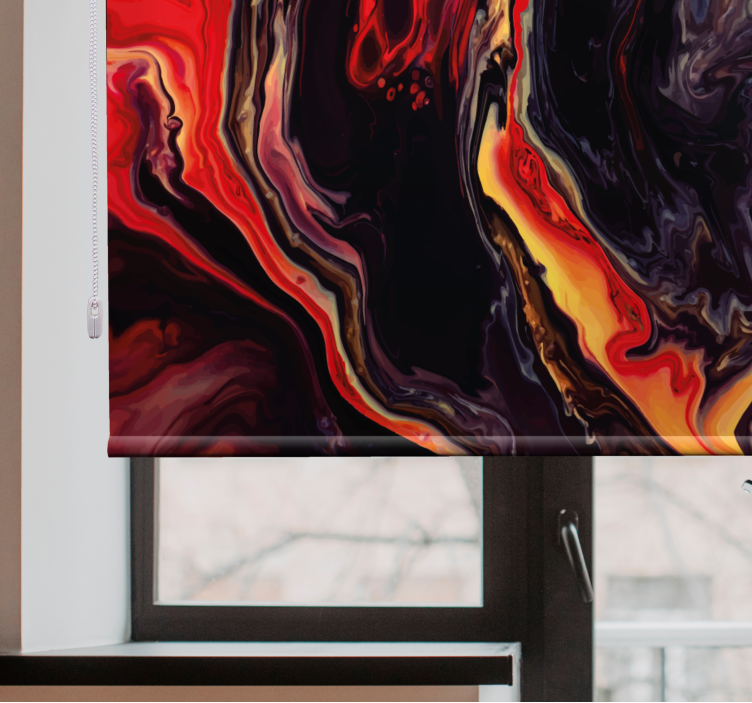 Rollo Fenster mit Muster wirbelndes rot und schwarz - TenStickers