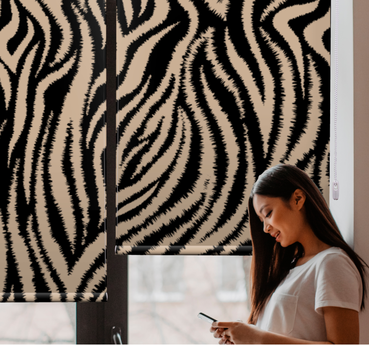 Rollo fenster mit muster zebra streifen design - TenStickers