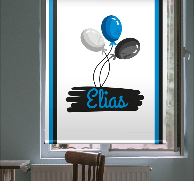 Rollo Fenster mit Namen individuelles ballondesign - TenStickers