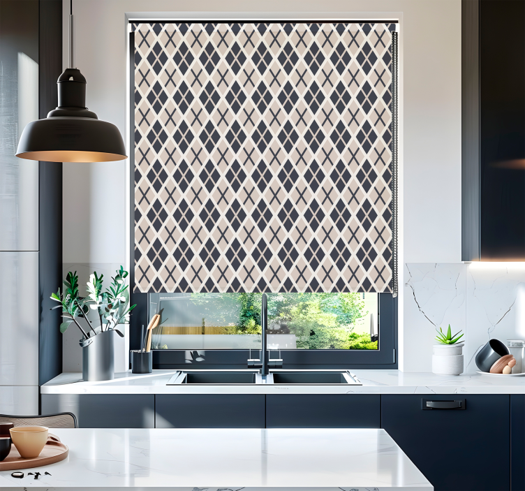 Rollo Fenster skandinavisch rautenmuster - TenStickers