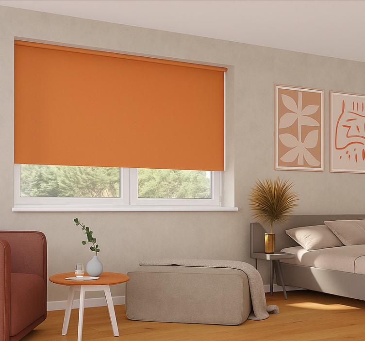 Rollo Fenster Orange schlichte warme farbe - TenStickers