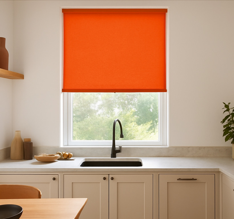 Rollo Fenster Orange schlichter warmer ton - TenStickers