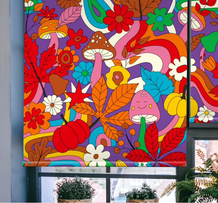 Rollo Fenster Spaß bunte pilzfantasie - TenStickers