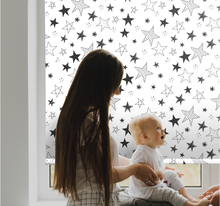 Rollo Fenster Kinderzimmer graues sternenabenteuer - TenStickers