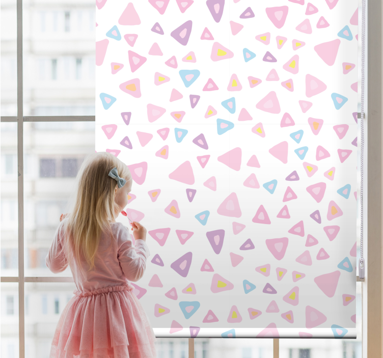 Rollo Fenster Kinderzimmer rosa dreieckmuster - TenStickers