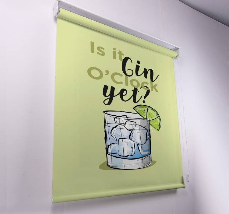 Rollo Fenster Spruch gin-uhr-noch-getränk - TenStickers