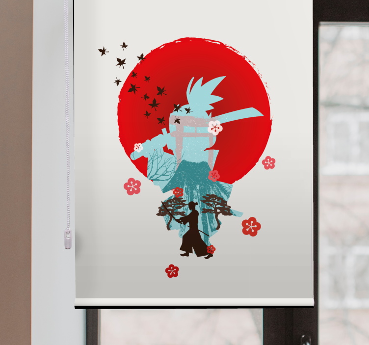 Rollo Fenster Superhelden samurai-silhouette - TenStickers