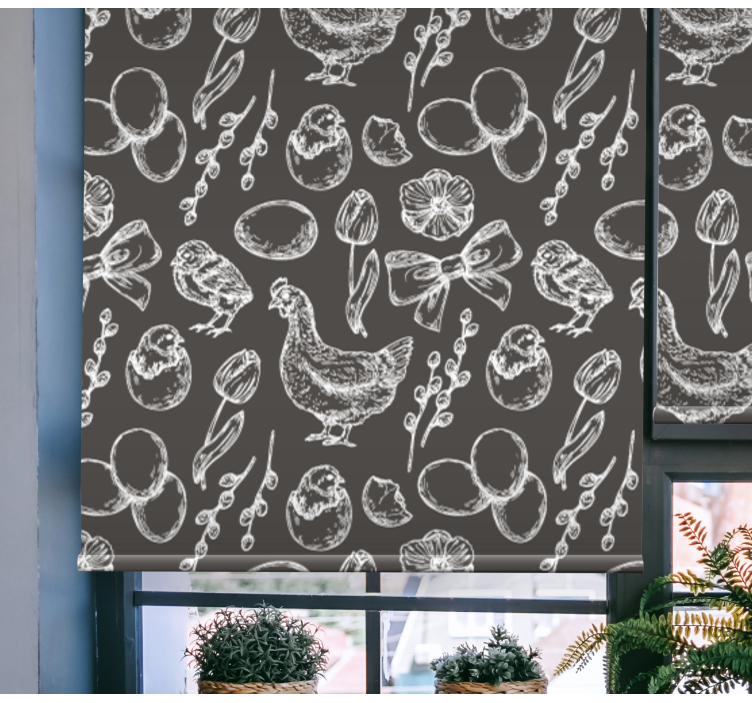 Rollo Fenster Tiere bezaubernde hühnermuster - TenStickers