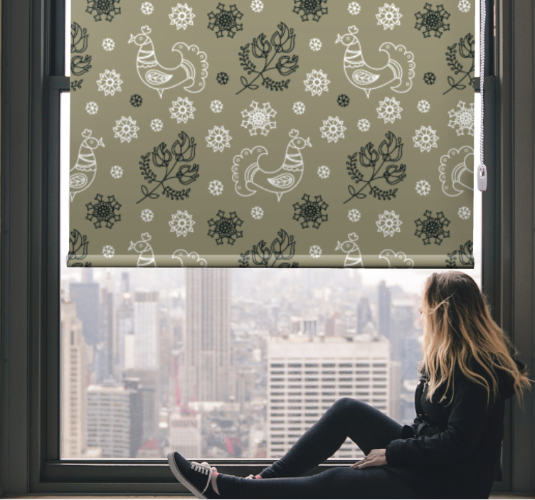 Rollo Fenster Tiere bezaubernde vogelmuster - TenStickers