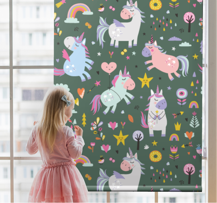 Rollo Fenster Tiere fantasie-einhorn-muster - TenStickers