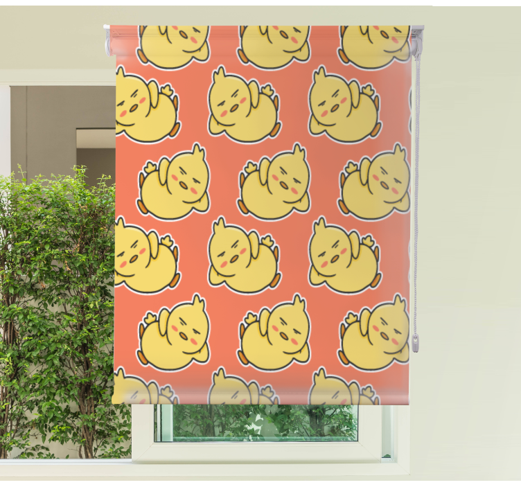 Rollo Fenster Tiere gelbe kükenfiguren - TenStickers