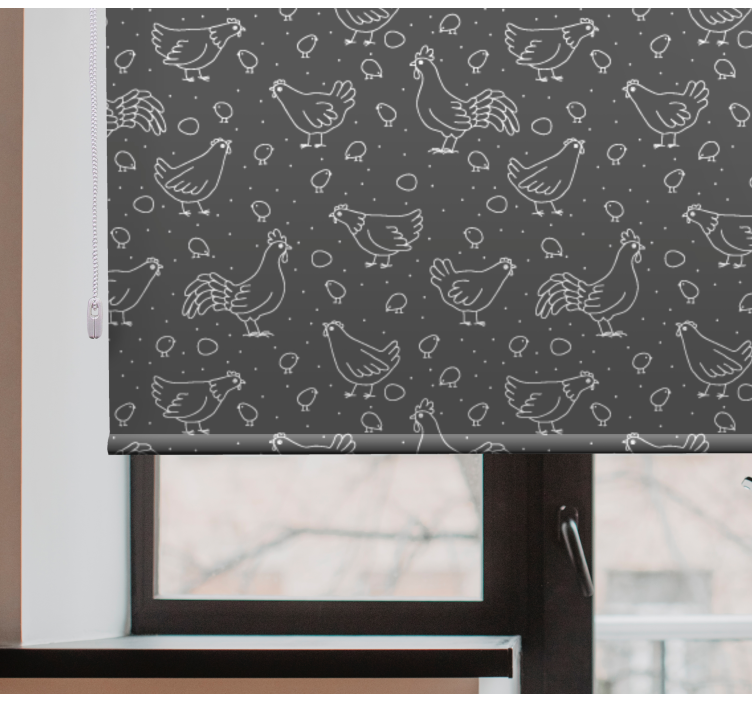 Rollo Fenster Tiere hühner und eier - TenStickers