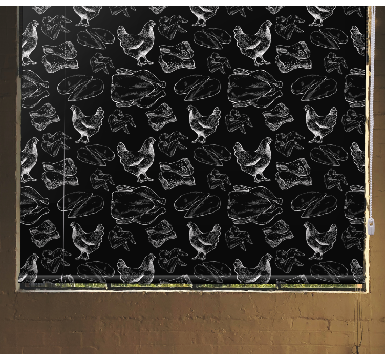 Rollo Fenster Originell hühner und fleisch - TenStickers