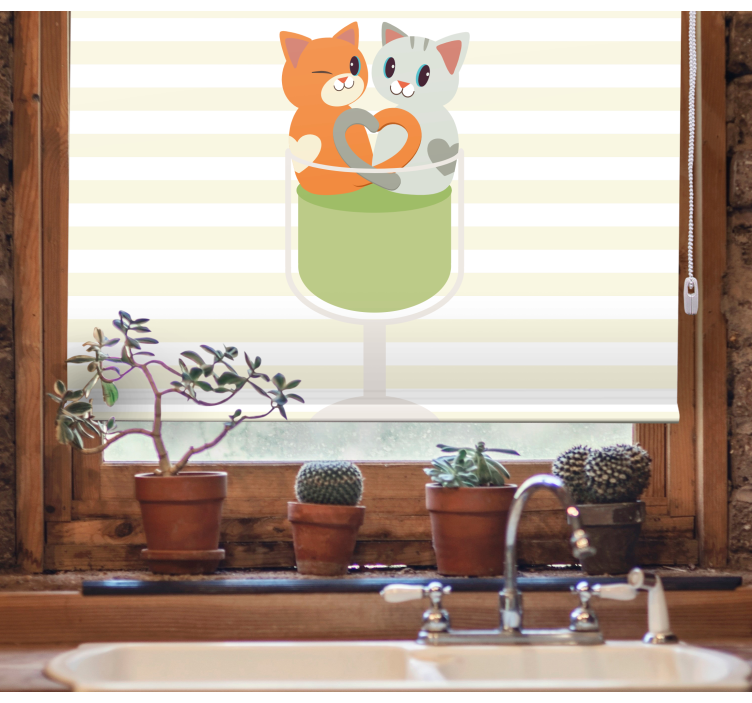 Rollo fenster tiere mit niedlichen katzenfreunden - TenStickers