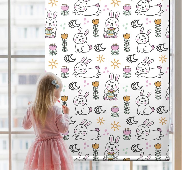 Rollo Fenster Tiermuster osterhasenmotiv - TenStickers