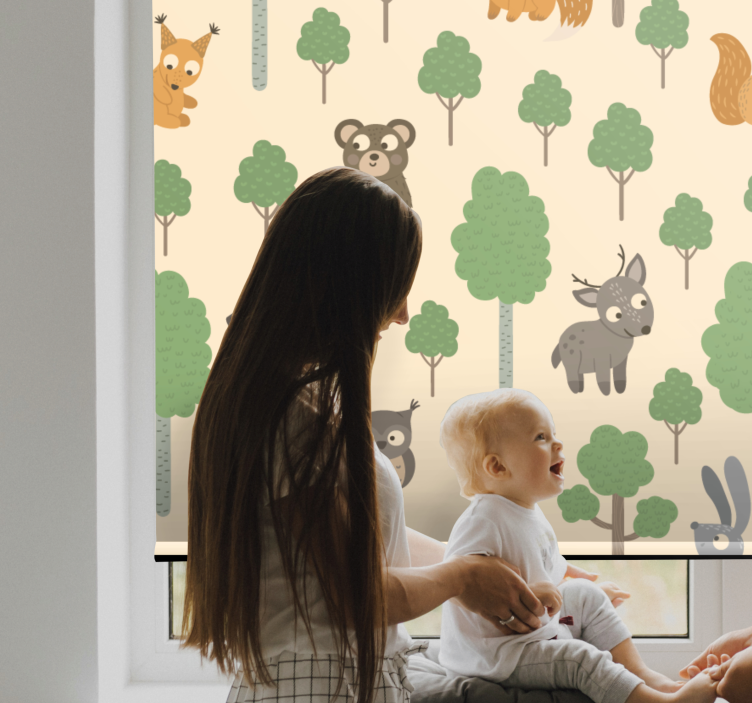Rollo Fenster Kinderzimmer baby-waldtiere - TenStickers