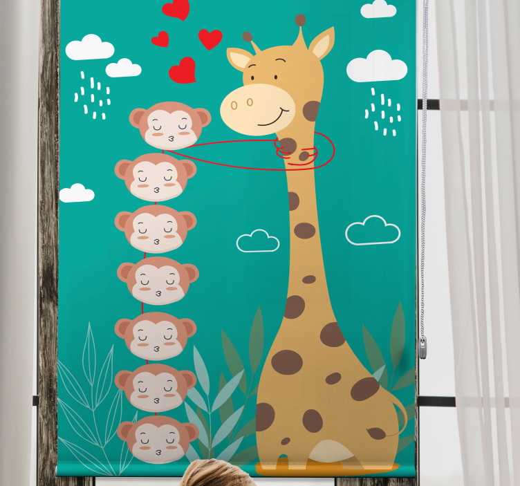Rollo Fenster Tiermuster giraffe affe liebe - TenStickers
