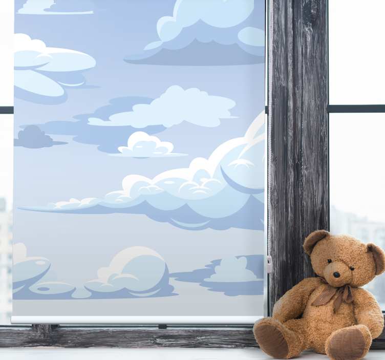 Rollo Fenster Wolken blaues zeichenmotiv - TenStickers