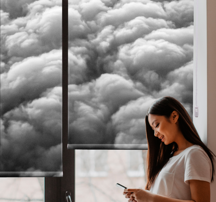 Rollo Fenster Wolken flauschiges muster - TenStickers