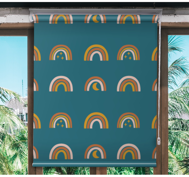 Rollo Fenster Kinderzimmer regenbögen und sterne - TenStickers